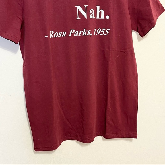 NWT Rosa Parks Nah Wine Colored Short Sleeve T Shirt Womens Size Medium - Picture 4 of 8